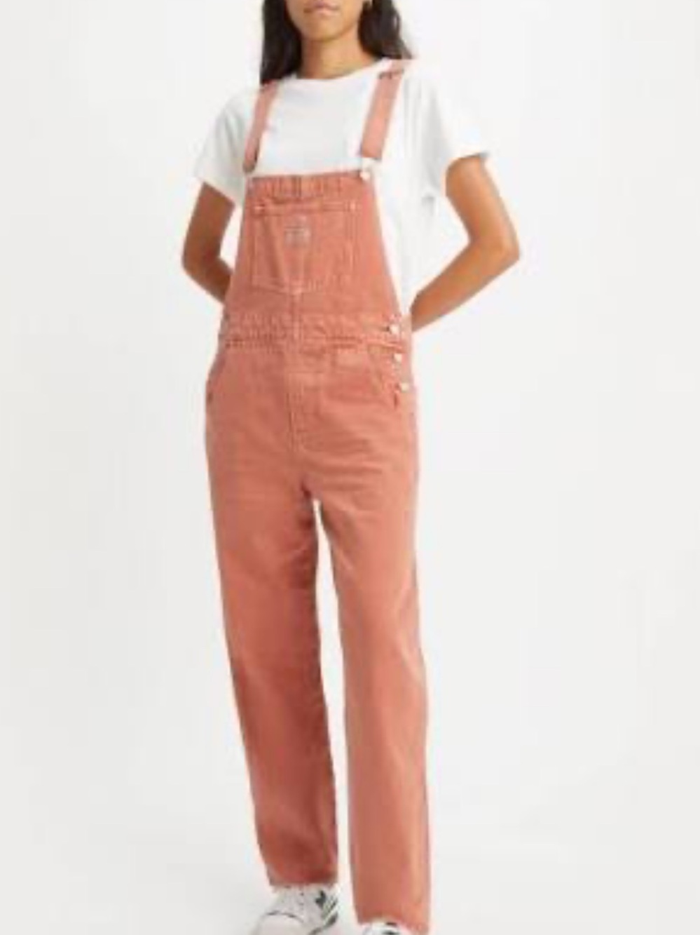 NWT Levi's vintage rust coral pink Women’s Denim Overalls size XS/S